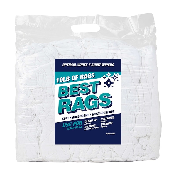 Optimal White T-Shirt Wipers - New - 10lb Bag